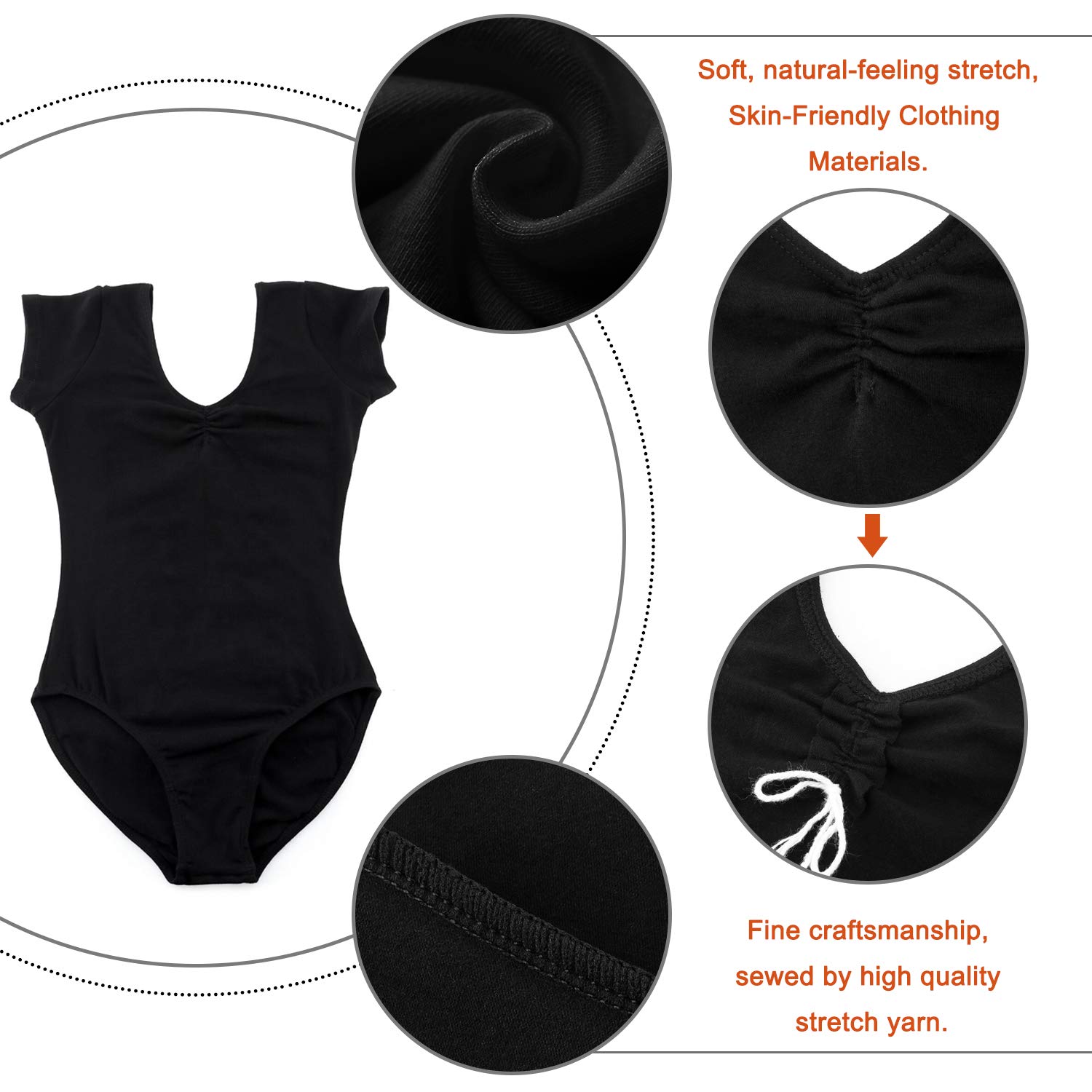 Koolen Ballet Leotards for Girls, Girls Short Sleeve Leotard, Leotard for Dance, Gymnastics