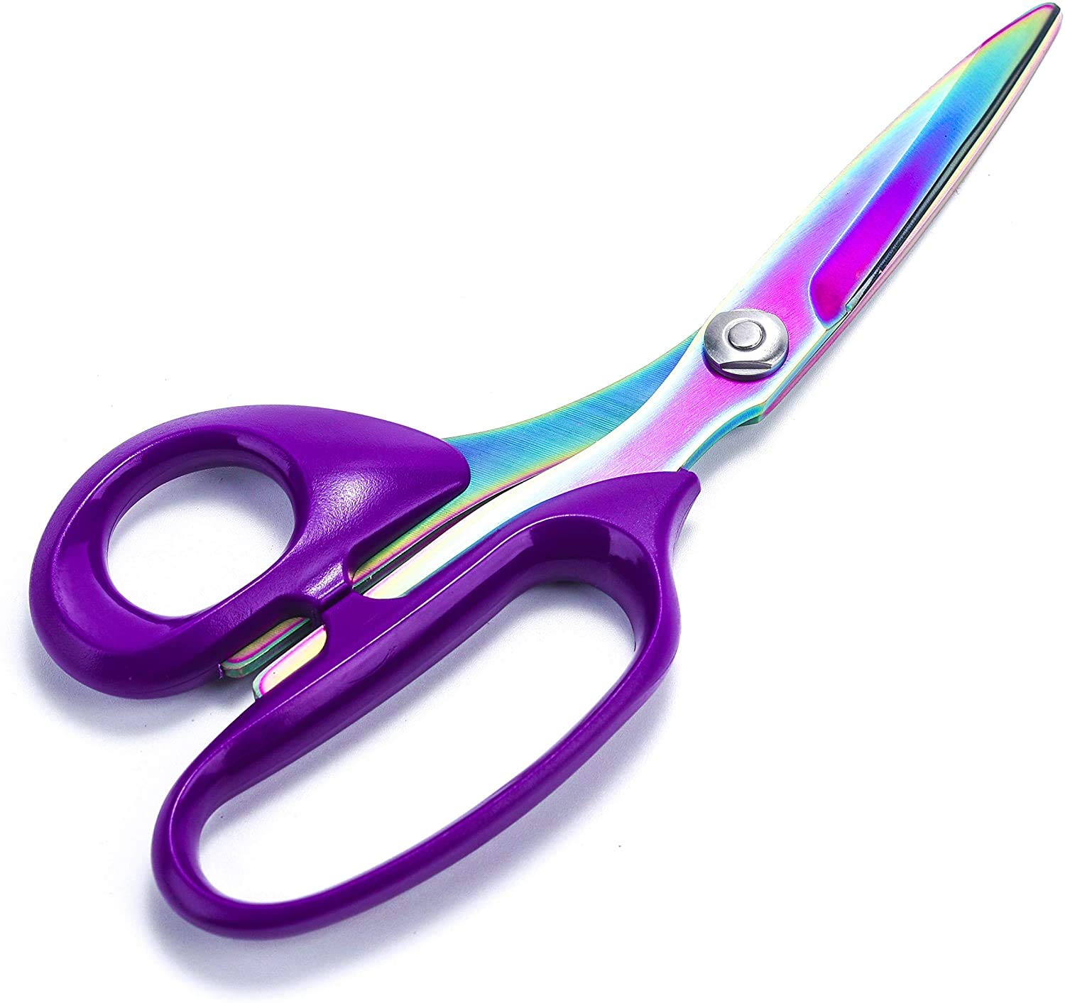 SIRMEDAL Rust-proof Titanium Coated Stainless Steel Multipurpose Scissors 8” Fabric Textile Dressmaking Craft Office Home Daily Use