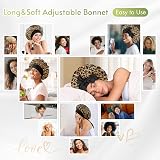 BONNET QUEEN Silk Bonnet for Sleeping Leopard Medium 42cm Elastic Band view 4