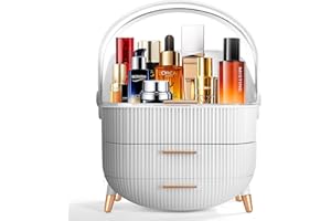 NLZFK Makeup Organizer for Vanity, Fabulous Skincare Organizer, Fit for Bathroom,Living room,Bedroom Countertop,College Dorm (White)