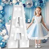 Ledido 4FT Marquee Light Up Letters A, Easy to Assemble Cool White Marquee Letters 4 Feet Tall for Indoor & Outdoor Events, Large Lighted Letter for Birthday Graduation Baby Shower Party Decorations