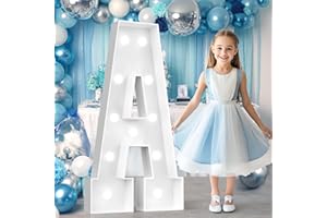 Ledido 4FT Marquee Light Up Letters A, Big Marquee Letters 4 Feet Tall for Birthday Decorations Large Light Up Letters for Party Wedding Graduation Baby Shower Anniversarty Decor
