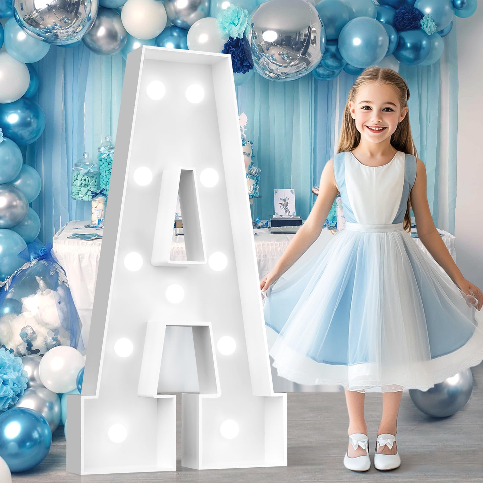 Photo 1 of Ledido 4FT Marquee Light Up Letters A, Big Marquee Letters 4 Feet Tall for Birthday Decorations Large Light Up Letters for Party Wedding Graduation Baby Shower Anniversarty Decor