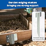 AMLOOPH Railway Sleeper Brackets 4 Pack Heavy Duty Garden Edging Stakes view 5