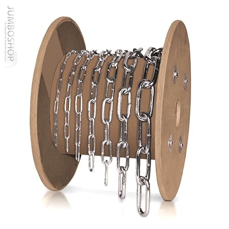 Seilwerk STANKEm 8mm Rundstahlkette langgliedrig METERWARE verzinkt Stahlkette -- DIN Eisenkette Stahl Eisen Kette abgerundet
