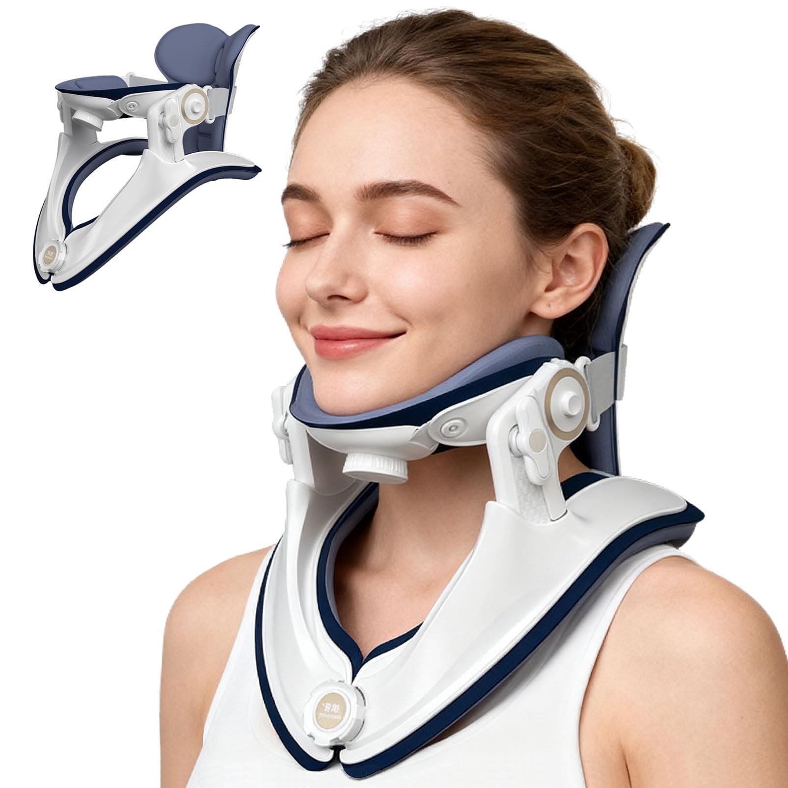 Photo 1 of Cervical Traction Device, Adjustable Neck Stretcher for Pain Relief, Lightweight Neck Support Brace for Cervical Spine Decompression, Ergonomic Design for Home, Office & Travel Use