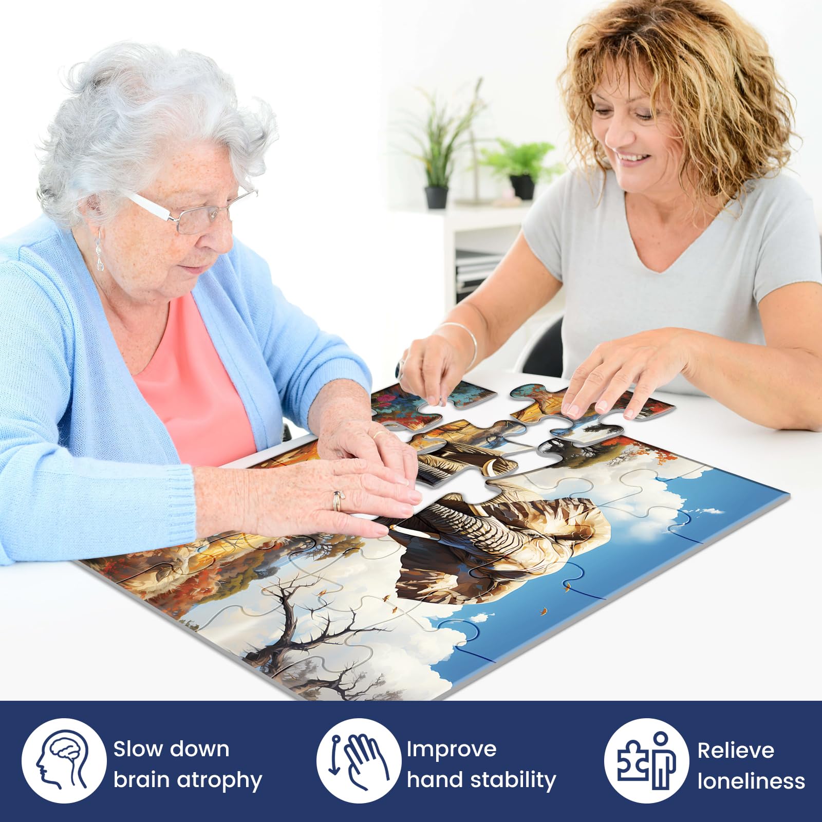 6 Pack 16 Large Piece Puzzles for Seniors Puzzles Dementia Alzheimer's Products and Activities Alzheimer's Puzzle Elderly Adults Cognitive Game Gift for Patients in Nursing Home with 6 Storage Bags