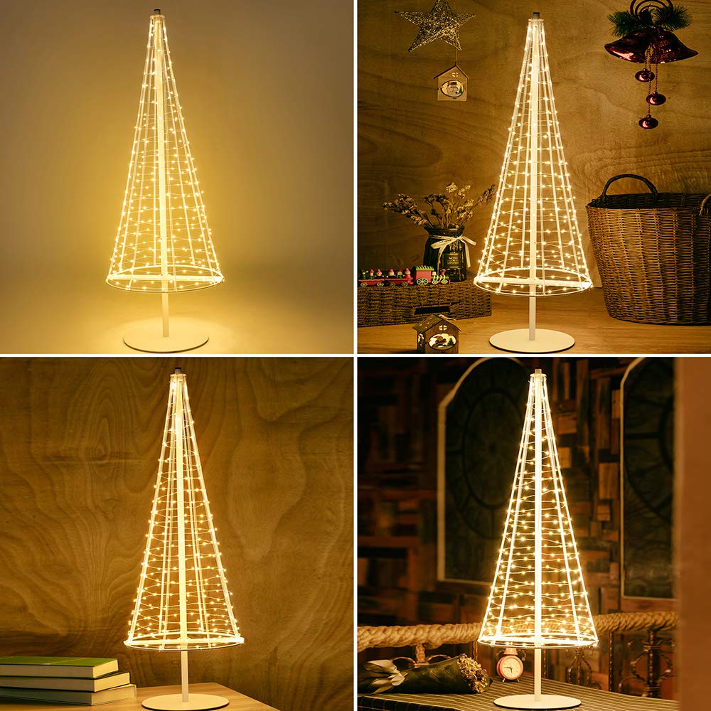 HONESTY 3.3FT Metal Tree Foldable,Home,Festival,Party,Wedding,Indoor and Outdoor Use,Warm White