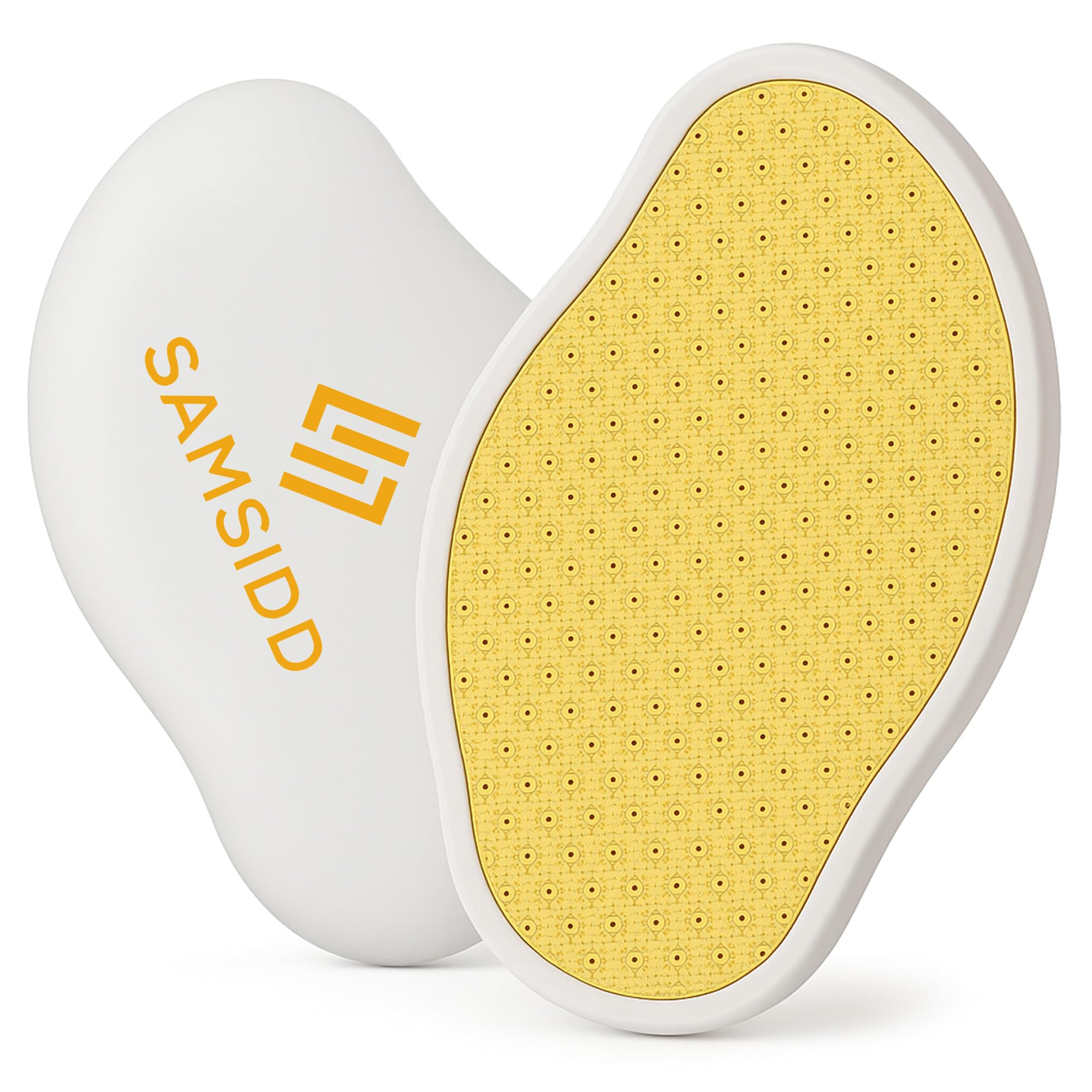 SAMSIDD Crystal Glass Foot File, Comfortable Hand and Foot Grinding Scraper, Wet and Dry feet Use,Smooth and Soft Feet Pedicure Tool for Hard & Dead Heels,Thick Dry Skin,Portable Nano Pumice (Golden)