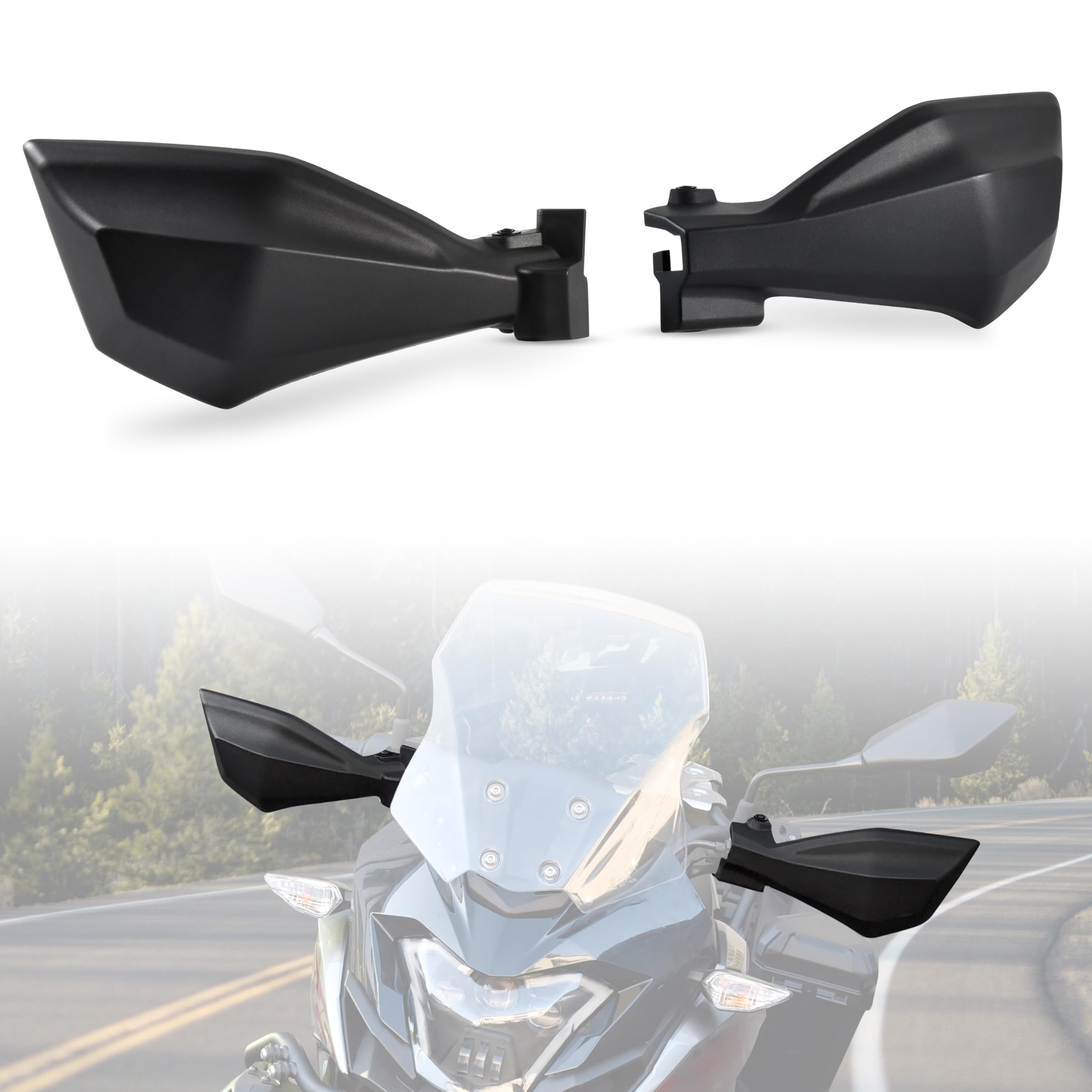 Photo 1 of VEISUTOR Hand Guards for Versys X 300, Black Handguards Protector Cover Handguards Shields Handle Bar Handguards for Kawasaki Versys X 300 2017-2022