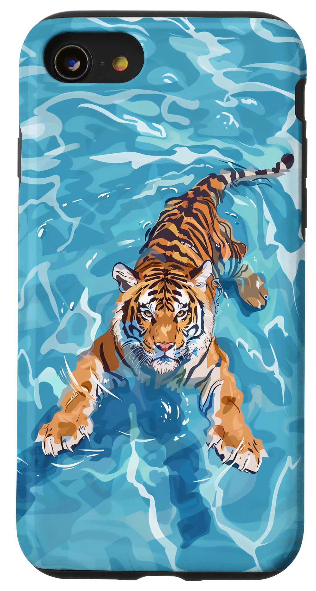 iPhone SE (2020) / 7 / 8 Bengal Tiger In Pool Water Funny Swim Cute Mom Dad Case