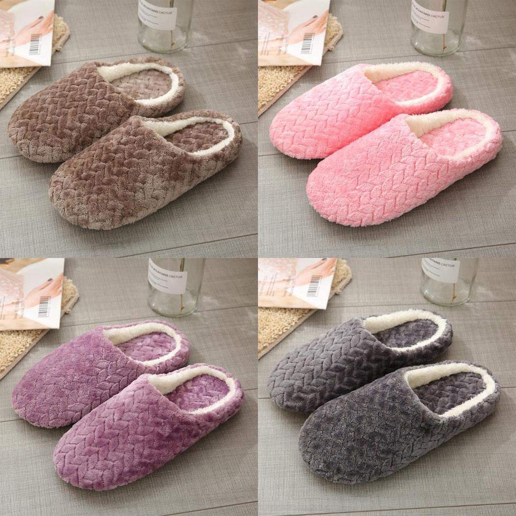Haonike Zapatillas de algodón para el hogar Resistentes al Desgaste, Suaves, cálidas, Suaves y Unisex de Moda Zapatillas de Estar por casa