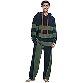 SlumberMee Mens Fleece Plush Pajama Set Ultra Soft Fluffy Warm Pjs Long Sleeve Top & Bottom Knit Winter Sleepwear