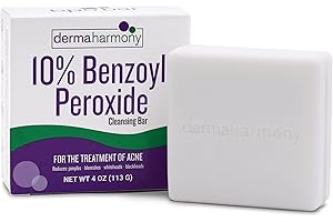 Dermaharmony 10% Benzoyl Peroxide Cleansing Bar for acne (4 oz)