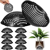 10PCS Flower Pot Hole Mesh Pads, 4.5" Planter Drainage Insert Screens | Raised Bottom Spacer Stops Dirt Loss &amp; Enhances Aeration, Breathable Plastic Grid Disc for Ceramic Pots &amp; Indoor Planters