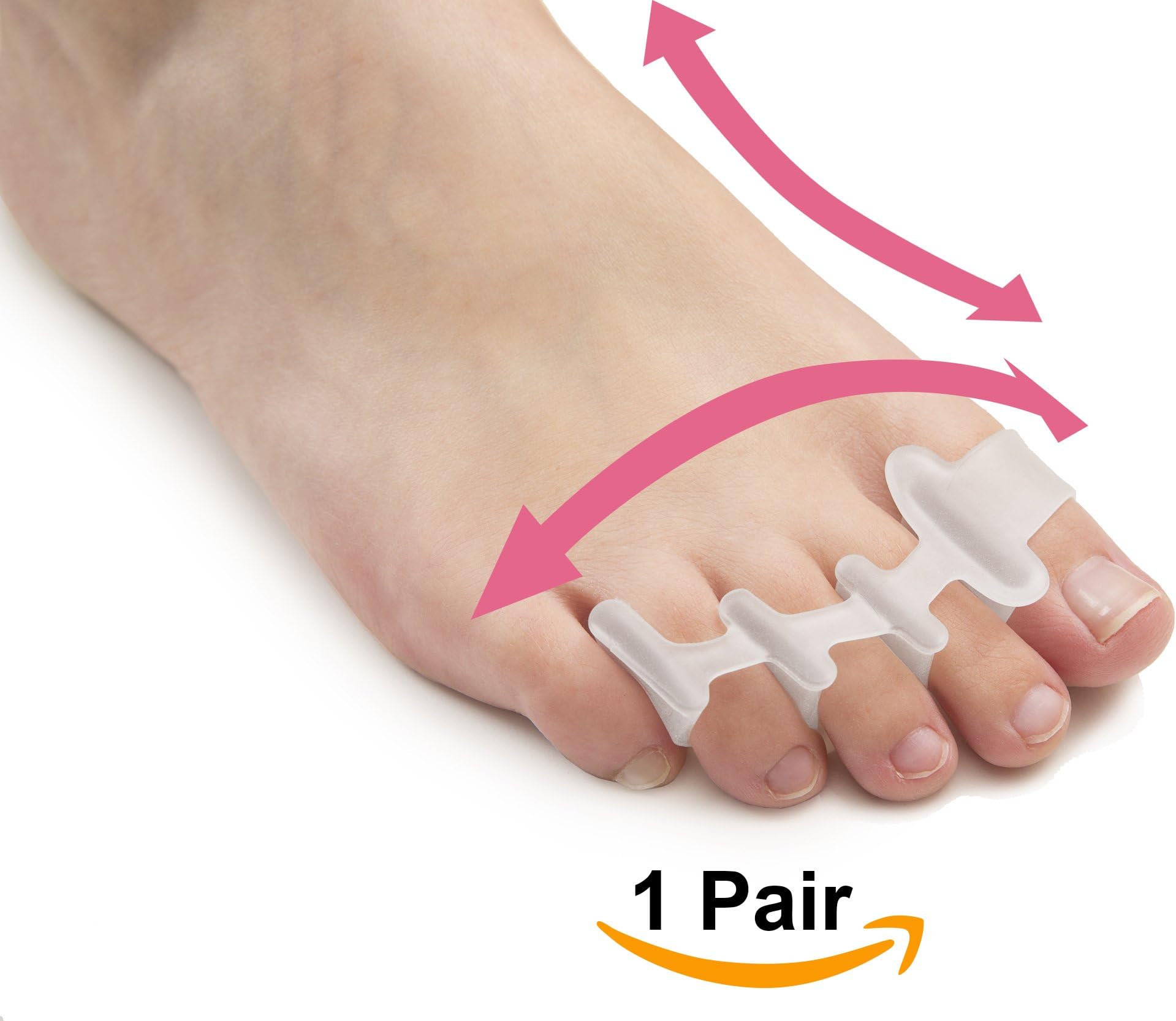 Toe Separators for Bunion Corrector Plantar Fasciitis Hammer Toes Yoga Sports - Original Gel Toe Spacers Stretchers Straightener Spreaders Pads - Big Toe Protectors for Men Women - Stop Foot Pain
