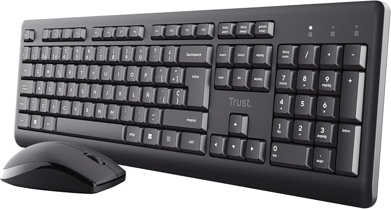 Teclado e rato sem fios Taro Pack QWERTY Espanhol, Preto