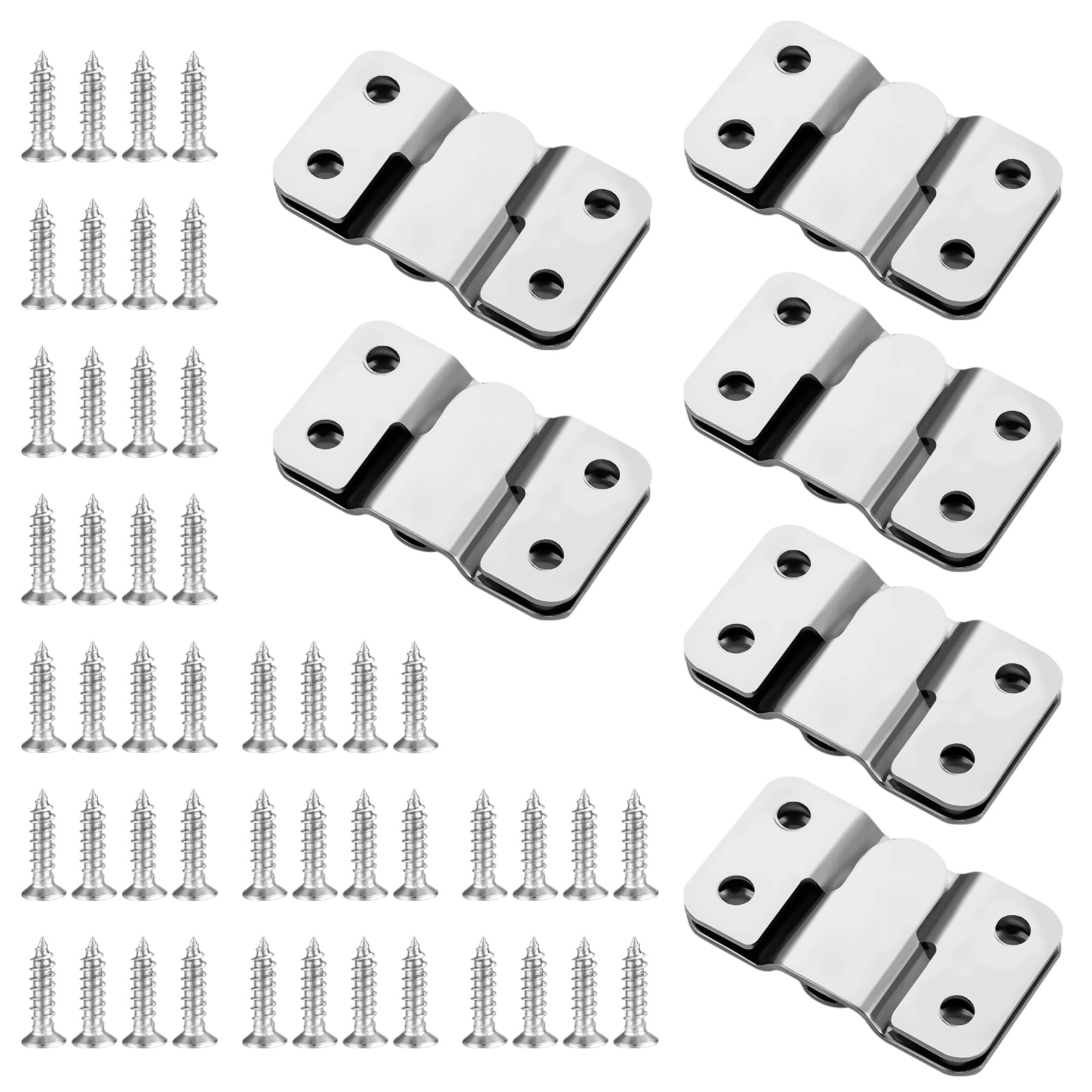 6 Pairs Flush Mount Brackets with Screws, Thickened Stainless Steel Wall Mounted Headboards, Mirror Hanging Kit Heavy Duty, for Hanging Picture Frames Mirrors and Portraits