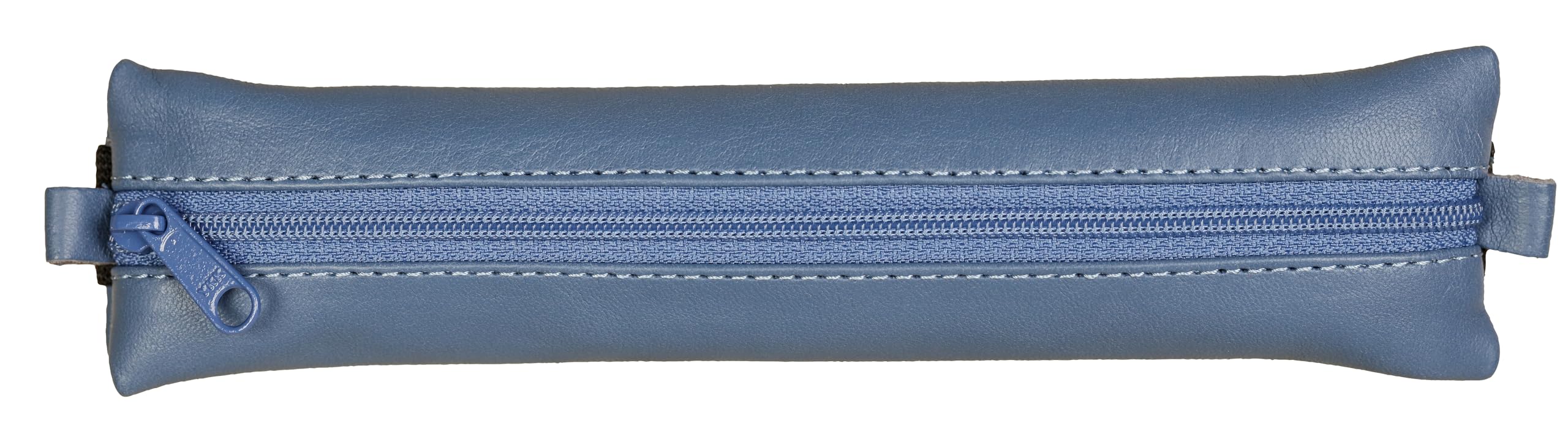Clairefontaine 77039C - Collection Age Bag - One Flat Pencil Case in Genuine Blue Lambskin Leather - Dimensions: 20 cm x 4.5 cm - Elastic to Fit Notebooks