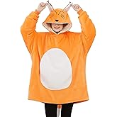 Lovemonster Funny Smiley Fox Cosplay Animal Pajamas Cozy Warm Flannel Sherpa Pullover Adult Christmas Halloween Costume Dark Yellow…