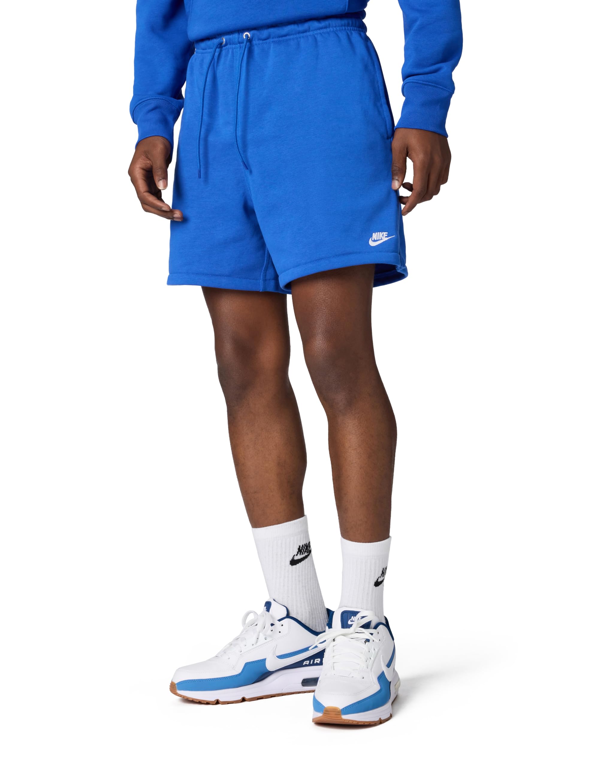 Nike Men’s Club French Terry Flow Shorts, Game Royal/Game Royal/White, Medium