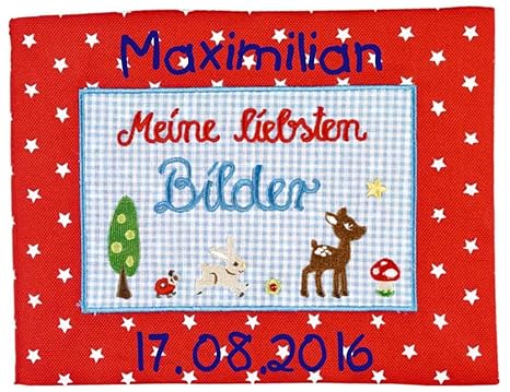 Spiegelburg 11732 - Babyglück Stoff-Fotoalbum mit Namen Beschriftung