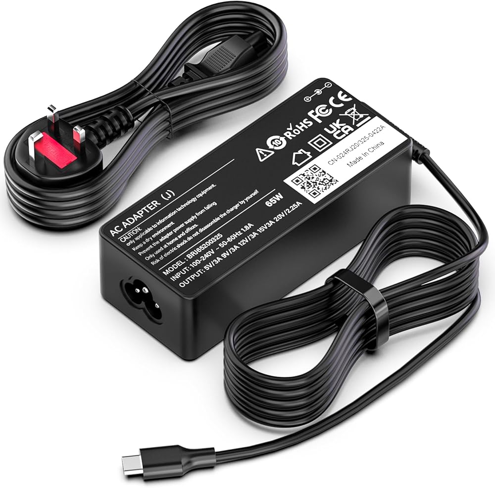 shefor 65W USB C Laptop Charger for Lenovo ThinkPad & Chromebooks 65W