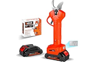 Electric Pruning Shears, Kebtek Professional 18V Cordless Pruner Battery Powered Tree Branch Cutter with 2 Pack 2Ah Lithium Batteries Brushless Motor- 32MM (1.26 Inch)