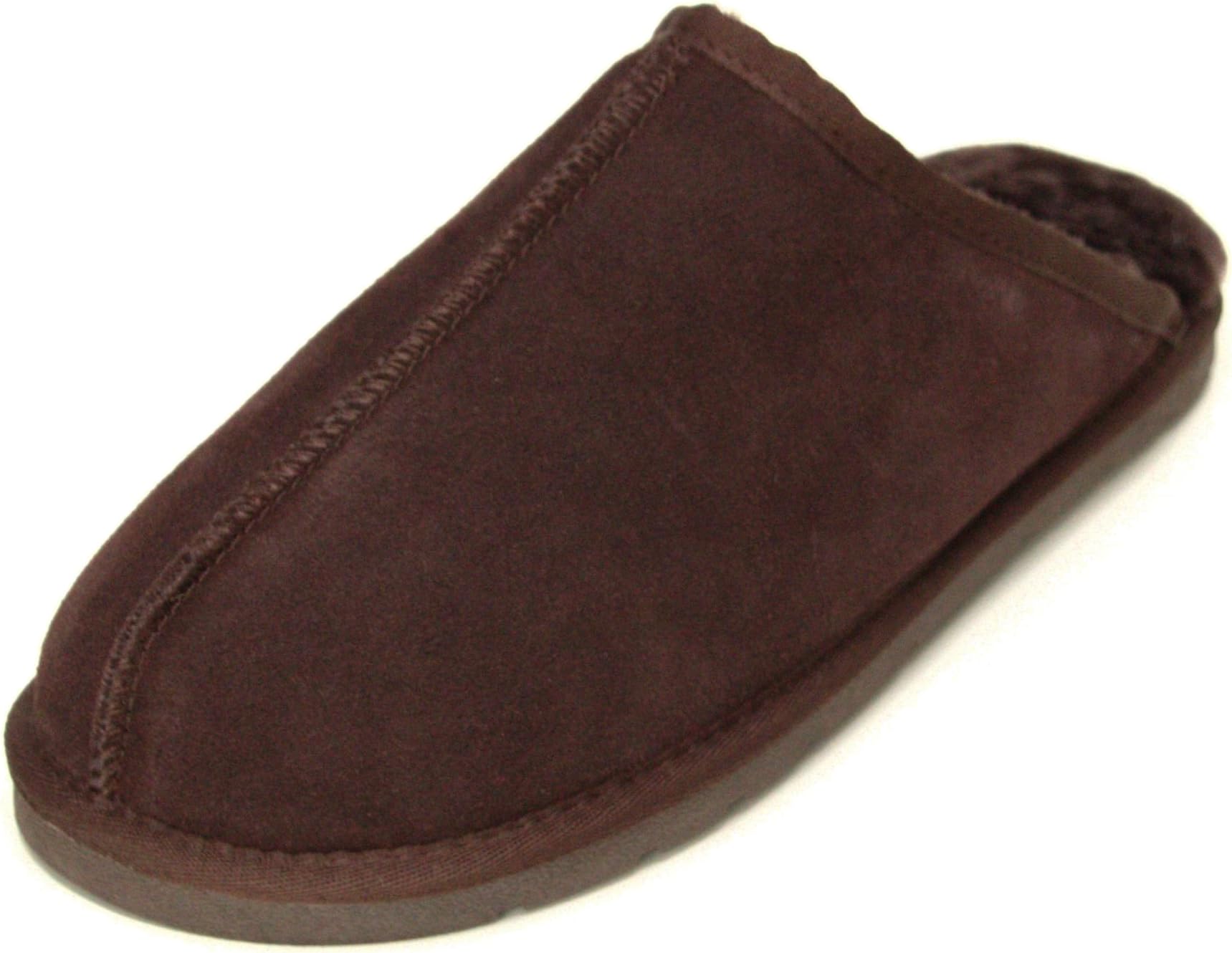 Sheepskin WorldDeluxe Men's 'Michael' Sheepskin Slipper Mule with Lightweight Hard Sole
