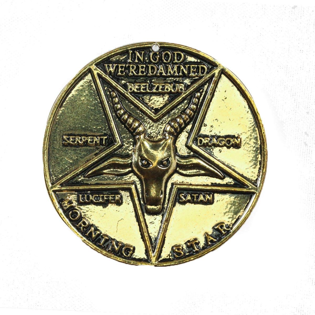 Lucifer Pentecostal Coin Necklace Silver&Golden Cosplay Accessories Movie Costume Prop