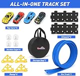 Dreamon 5M Flexible Car Track with 4 Cars 2 Ramps Storage Bag Blue view 3