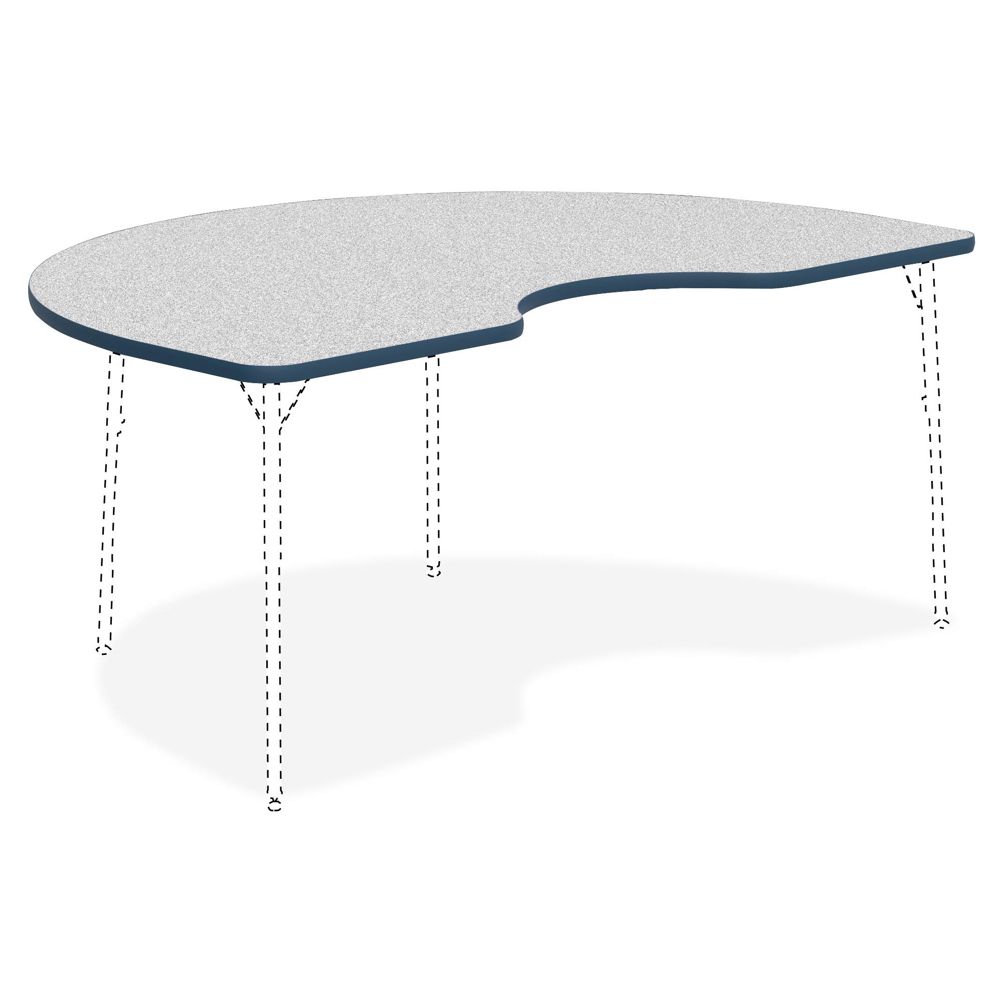Lorell 99924 Classroom Kidney Shaped Activity Tabletop Table Top, Gray Nebula,High Pressure Laminate (HPL),Navy