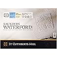 St. Cuthberts Mill Saunders Waterford Watercolor Paper Block - 14x10-inch White 100% Cotton Watercolor Paper - 20 Sheets of 1