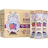 Earth Fed Muscle Elixir Electrolyte Powder Packets - Berry Flavor with Himalayan Sea Salt - Sugar Free, Stevia Sweetened - 3X Electrolytes - 30 Single Serve Hydration Drink Mix Sticks