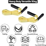 Nisorpa 1.8 Ton Rope Hoist Pulley Block 4000 lbs w/ 2 Webbing Slings 20m Rope view 9