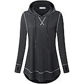 AxByCzD Womens Long Sleeve Workout Yoga Gym Shirts Fall Winter Athletic Hoodies with Thumb Holes