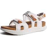 KuaiLu Womens Arch Support Walking Sandals Vacation Adjustable Strap Slides | Comfort Plantar Fasciitis Orthopedic Sport Recovery Thick Athletic Cushioned Outdoor Sandles Travel Camping Casual