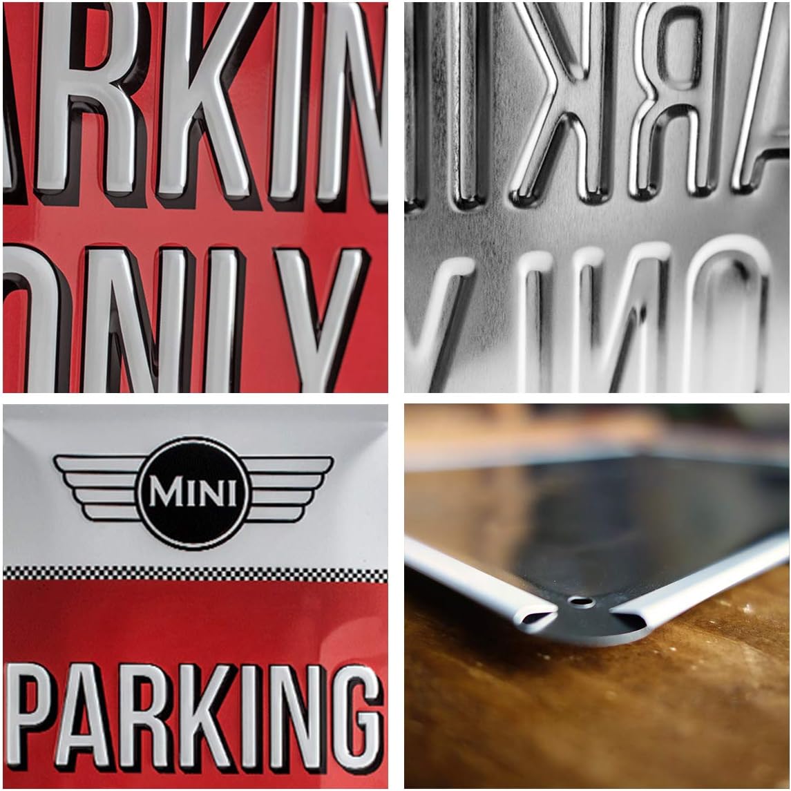 Nostalgic-Art Retro Tin Sign, Mini, Parking Only Red, Gift idea for Cooper fans Metal Plaque - Image 4
