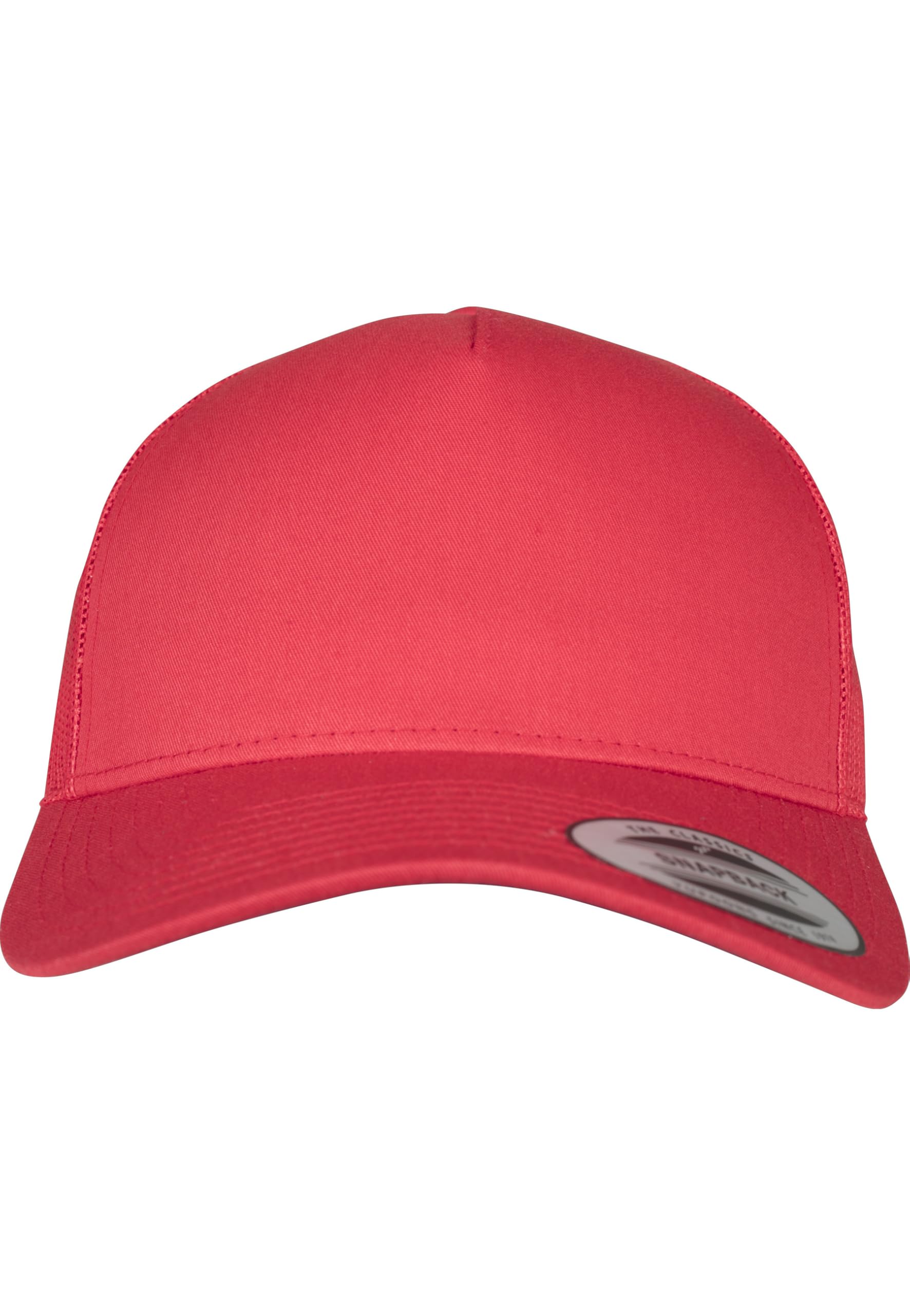 FLEXFIT Trucker Cap, Classic Trucker Hat, Baseball Trucker Cap with 5-Panel and Mesh Back, Adjustable Baseball Hat with Plastic Closure, Headwear, Unisex, Colour: Red, Size: One Size