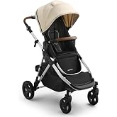 Mockingbird 3.0 Single-to-Double Convertible Stroller, Oat | Full size baby stroller for 1, 2, or 3 kids with 44 possible configurations, travel system-compatible