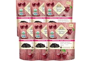 Sunny Fruit Soft Organic Dried Tart Cherries - 6 Bags (30 Individual Portion Packs) | No Preservatives | Healthy, Convenient Snack Packs | ORGANIC, NON-GMO, VEGAN, HALAL, KOSHER