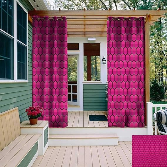 leinuoyi Hot Pink, Outdoor Curtain Grommet, Pattern Nature
