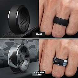 Egnaro Men's Silicone Rings 10mm Wide 2.5mm