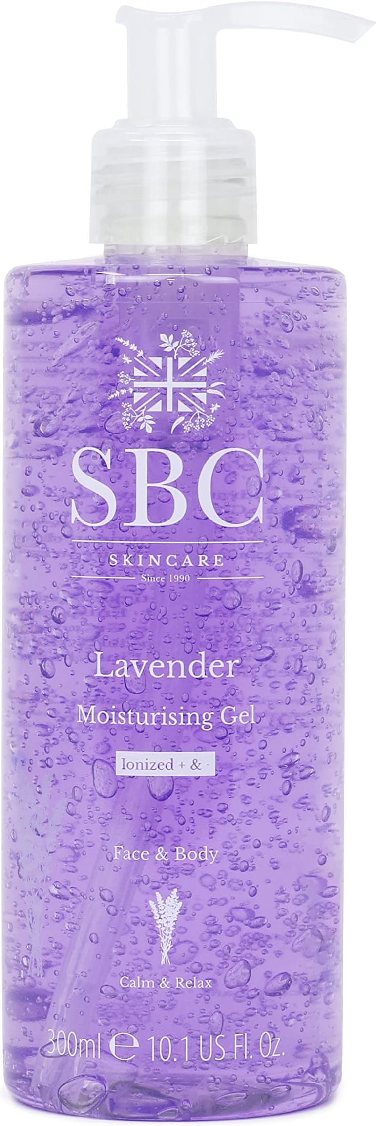 SBC Skincare Lavender Moisturising Gel 300ml Face Body Hydrating Stressed Skin