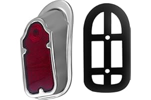 FATECIM Motorcycle LED Tombstone Tail Light Rear Brake Lamp Stop Light Without License Plate Bracket Red Lens for Harley Bobber Chopper Cafe Racer Honda Kawasaki Suzuki Yamaha Cruiser Chrome