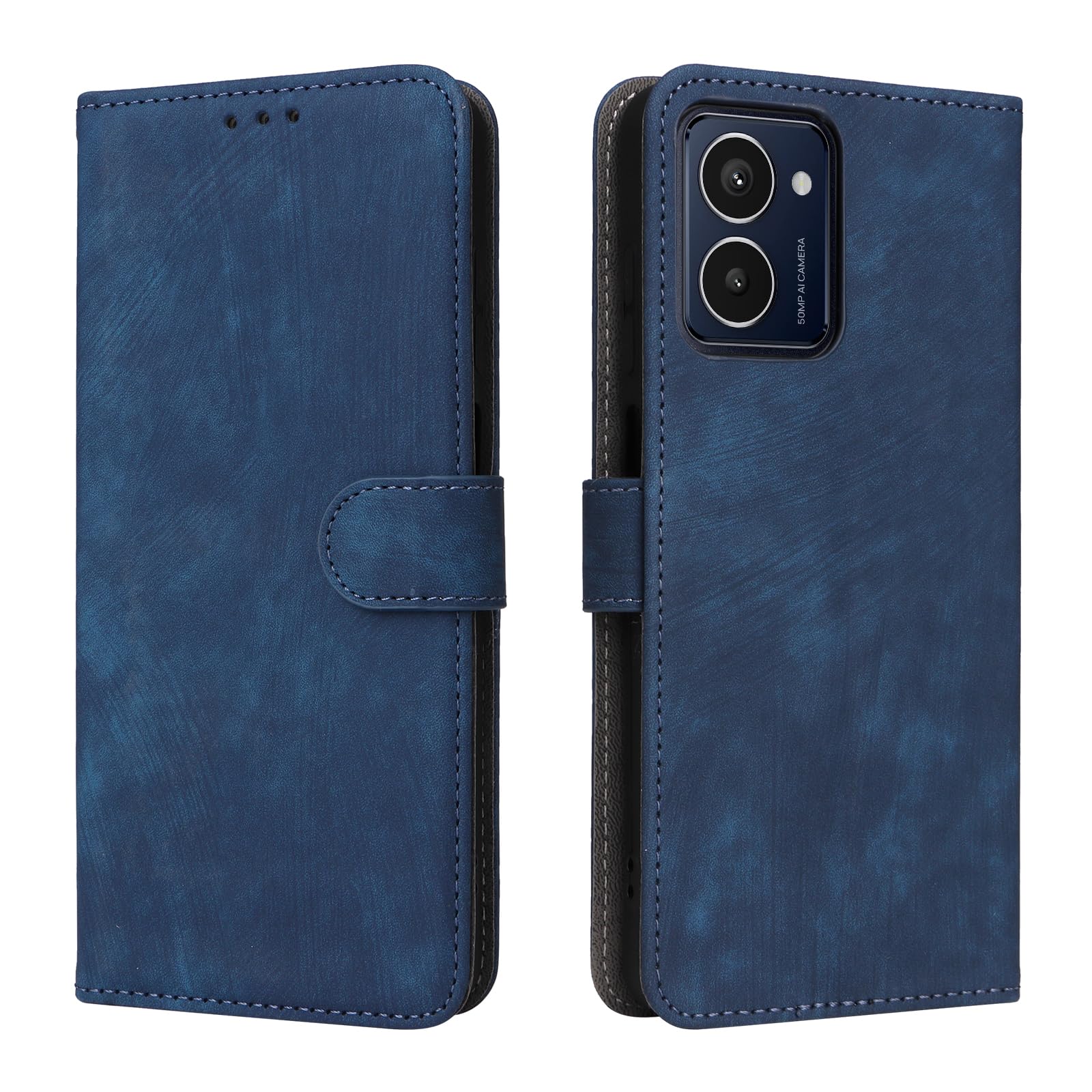 Unichthy Case for Nokia HMD Pulse Pro Cover Shockproof Leather Wallet Case with [RFID Blocking] Credit Card Holder Stand Book TPU Flip Case Folio Phone Cover for Nokia HMD Pulse Pro Navy Blue