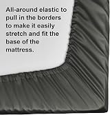 NTBAY 500 Thread Count Egyptian Cotton Fitted Sheet Charcoal Grey 135x190 view 6