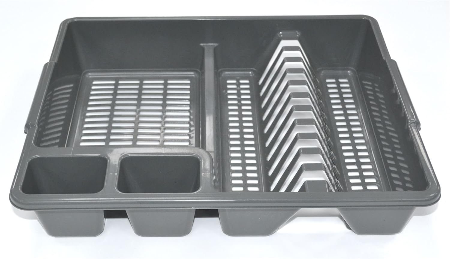 GREY DRAINING BOARD LARGE PLASTIC DRAINER FOR STACKING PLATES AND BOWLS