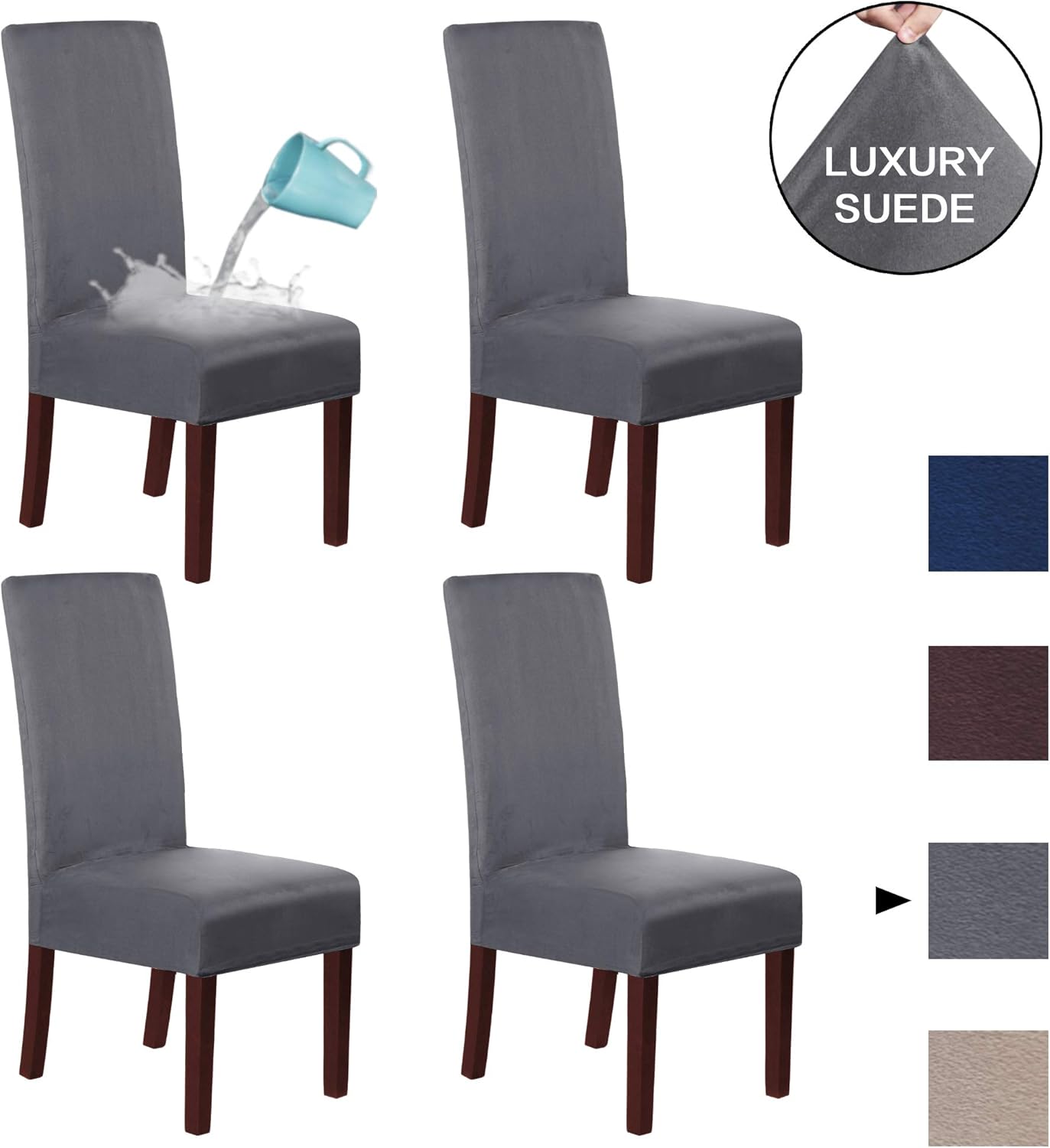 Best grey suede chair covers