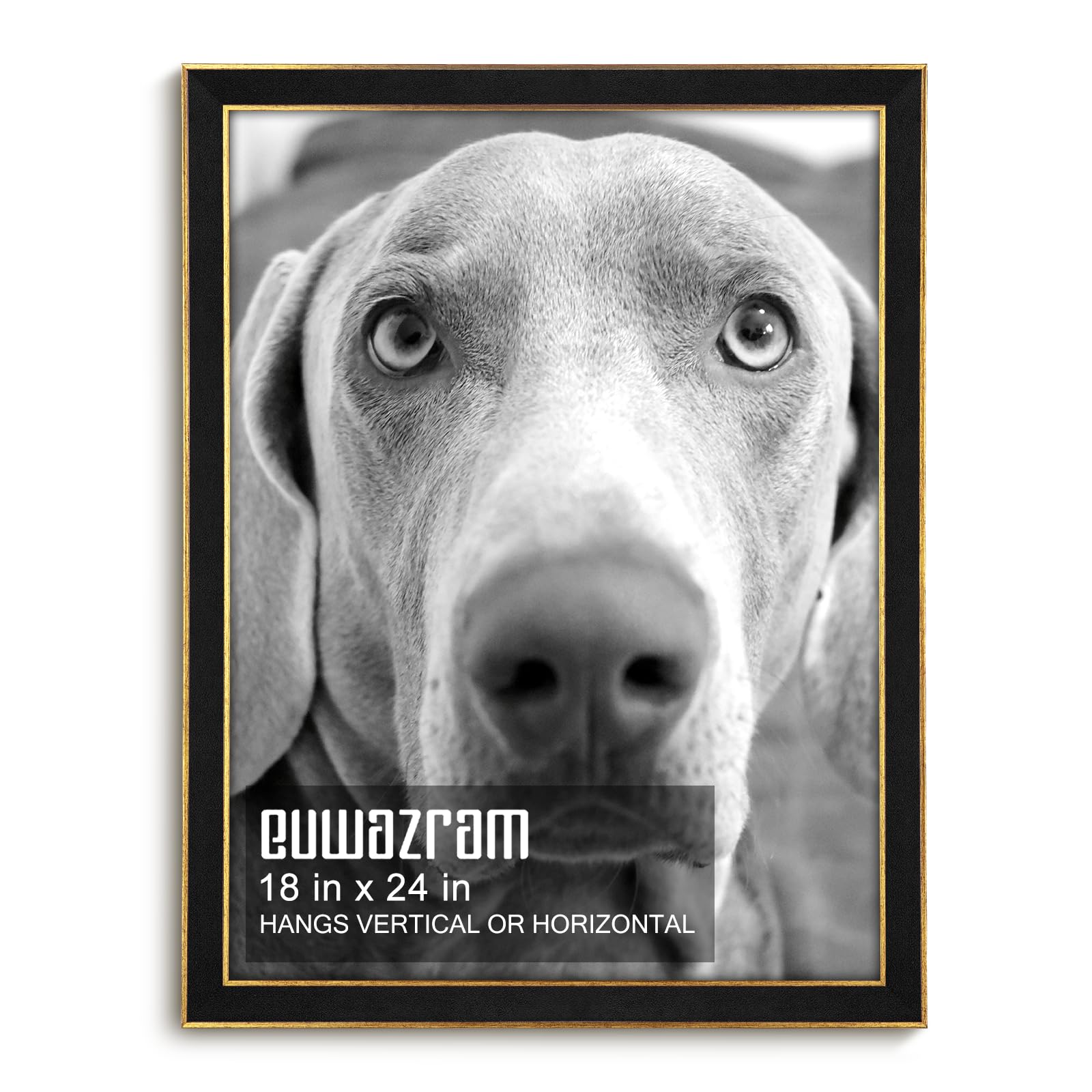 Photo 1 of euwazram Suede 18x24 Frame - Single Frame, Christmas Christmas Elegant Black 18 x 24 Poster Frame, 18x24 Picture Frame for Artwork Puzzles Photos and Movie Posters